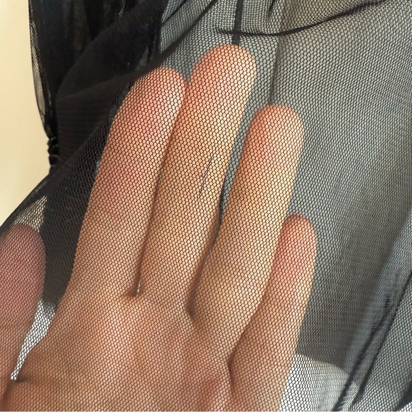 DOUBLE D RANCH Black Mesh Embroidered Lace Up Top Blouse Women’s S Small - Picture 3 of 9